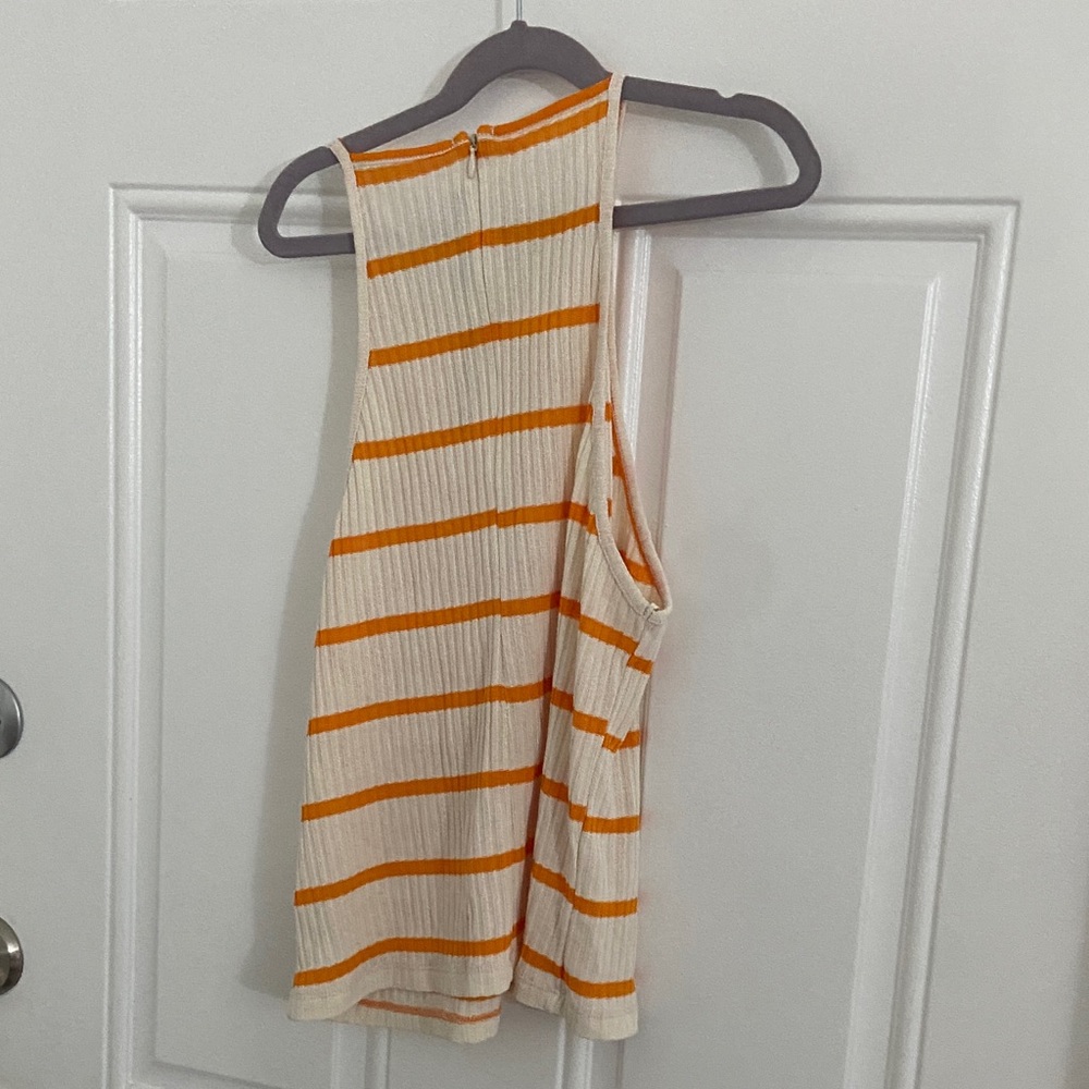 5 for $20 bundle offer Zara Orange and Cream Striped Tank Top - Picture 4 of 5